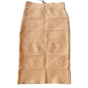 BCBGMAXAZRIA Sculpting Bandage Midi Pencil Skirt Bodycon Clean Girl XXS